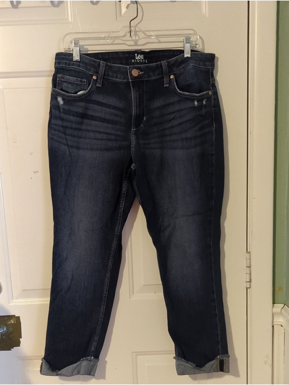 Lee Women's Boyfriend Jeans in Dark Blue Wash Size 14 Medium
